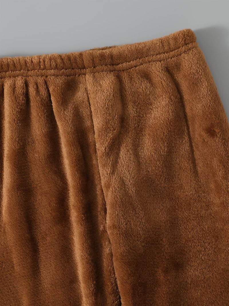 2 Stk Piger Casual Fleece Fluffy Søde Hættetrøjer & Bukser Til Vinter