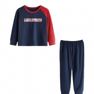 2 Stk / Sæt Drenge Langærmet Top & Matchende Bukser Pyjamas Sæt