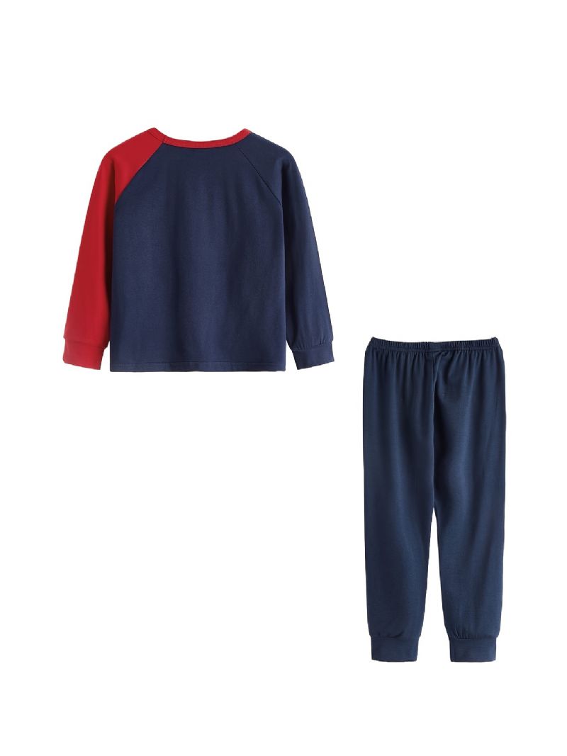 2 Stk / Sæt Drenge Langærmet Top & Matchende Bukser Pyjamas Sæt