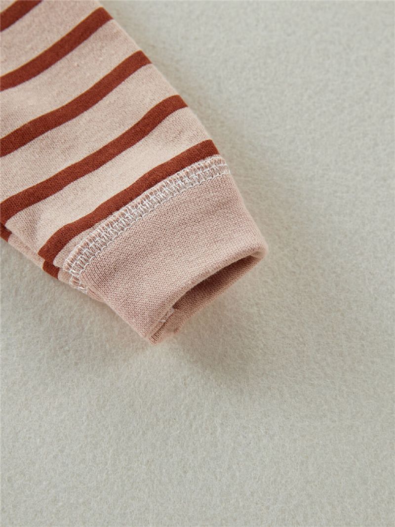2 Stk Småbørnsdreng Animal Stripes Color-blok Pyjamas Sæt & Bukser