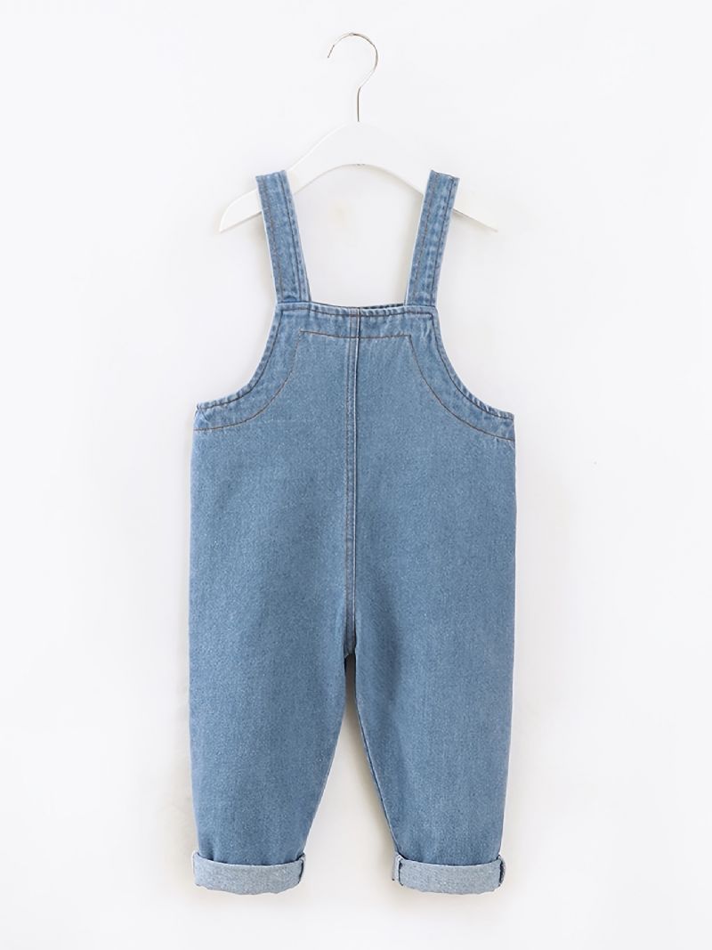 Baby Drenge Casual Vintage Denim Selebukser Med Stiklommer Til Vinter