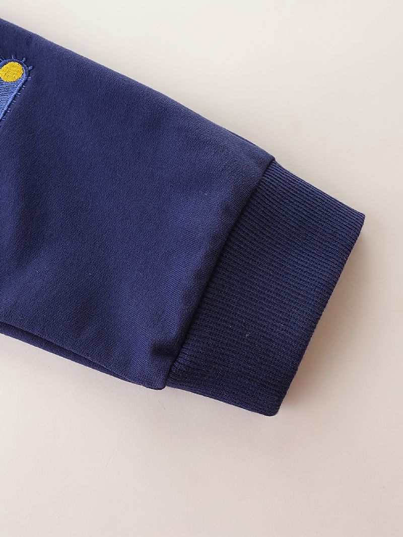 Baby Drenge Joggingbukser Elastisk Talje Gravemaskine Broderet Snoresport Joggerbukser Børnetøj
