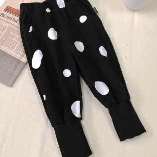 Babybukser Vinter Casual Solid Polka Dot Print Bomuldsbukser