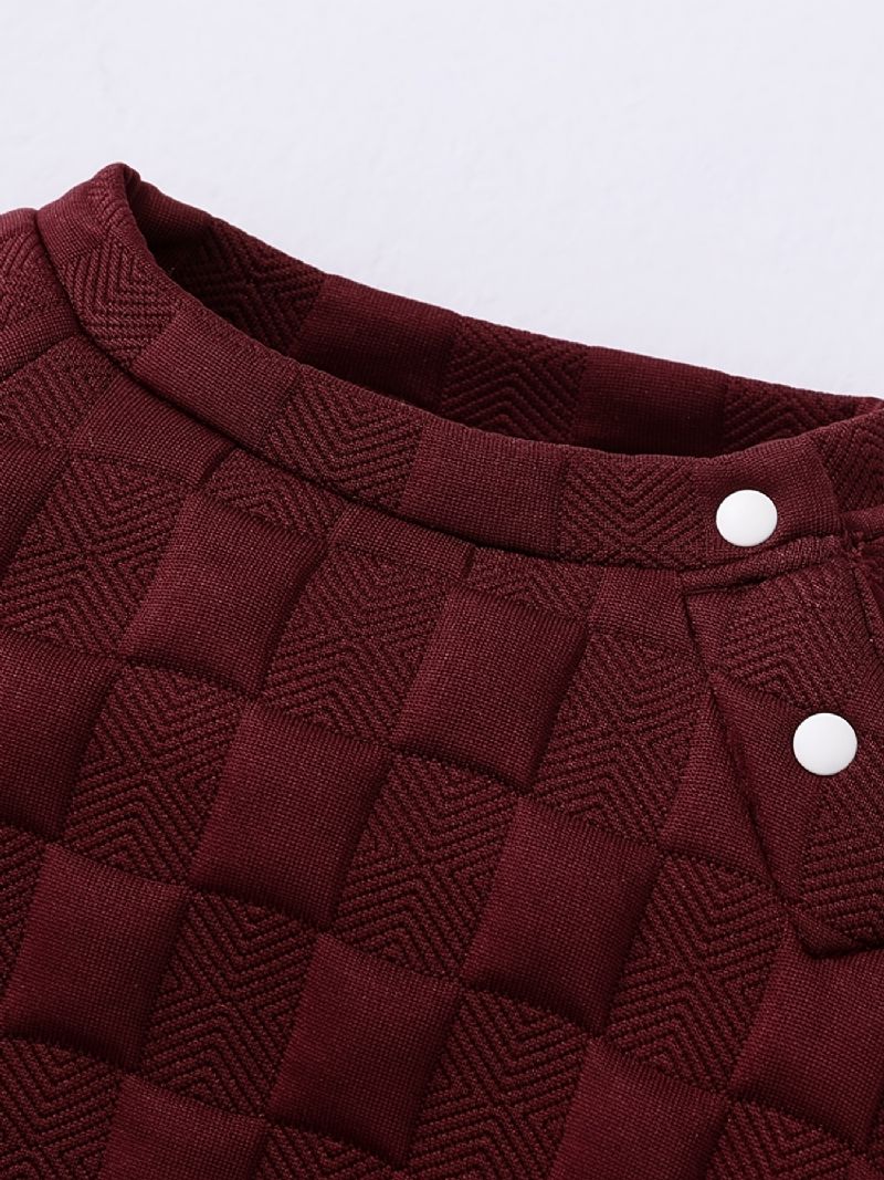 Babypiger Solid Langærmet Pullover Sweatshirt & Matchende Joggerbukser Babytøj
