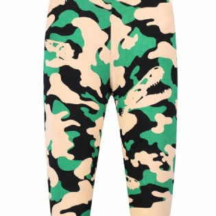 Drenge Camouflage Dinosaur Print Forår Efterår Sweatpants Med Snoretræk