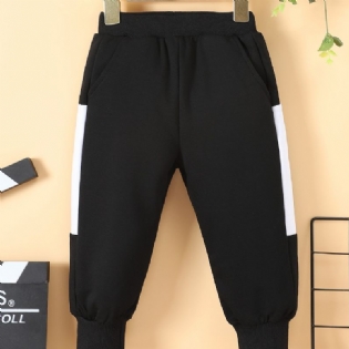 Drenge Contrast Black Long Leg Scrunch Joggingbukser