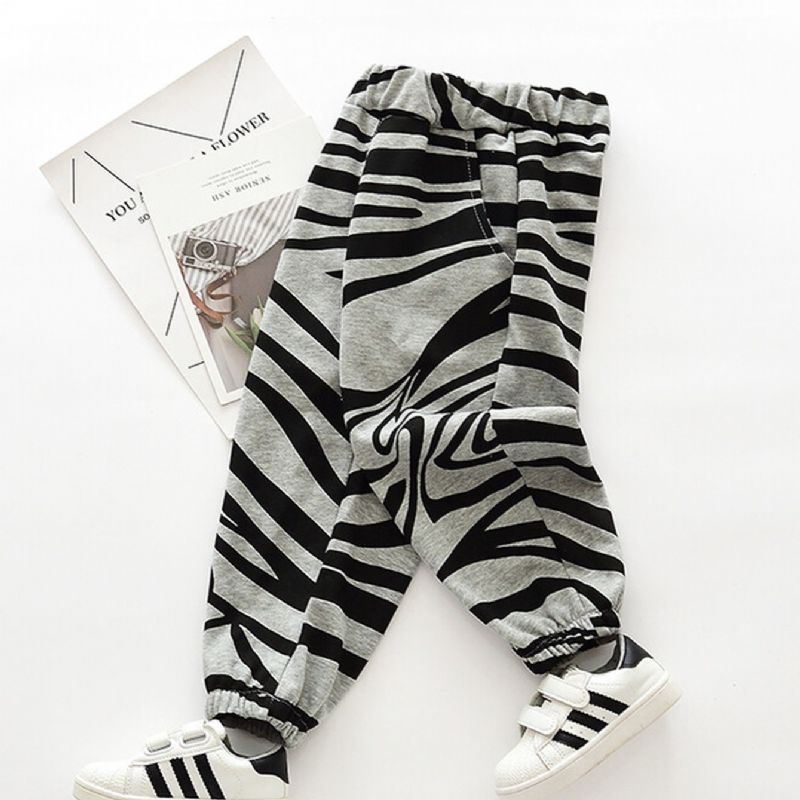 Drenge Home Zebra Knit Bukser Efterår Vinter Nyhed