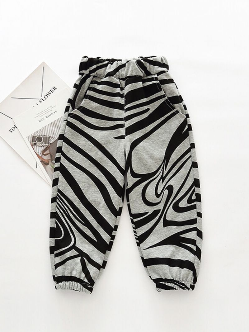 Drenge Home Zebra Knit Bukser Efterår Vinter Nyhed