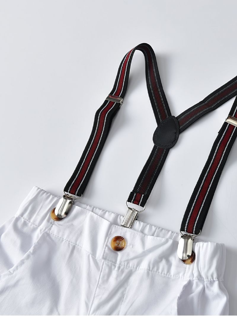 Drenge Langærmede Top Suspender Pants Outfits