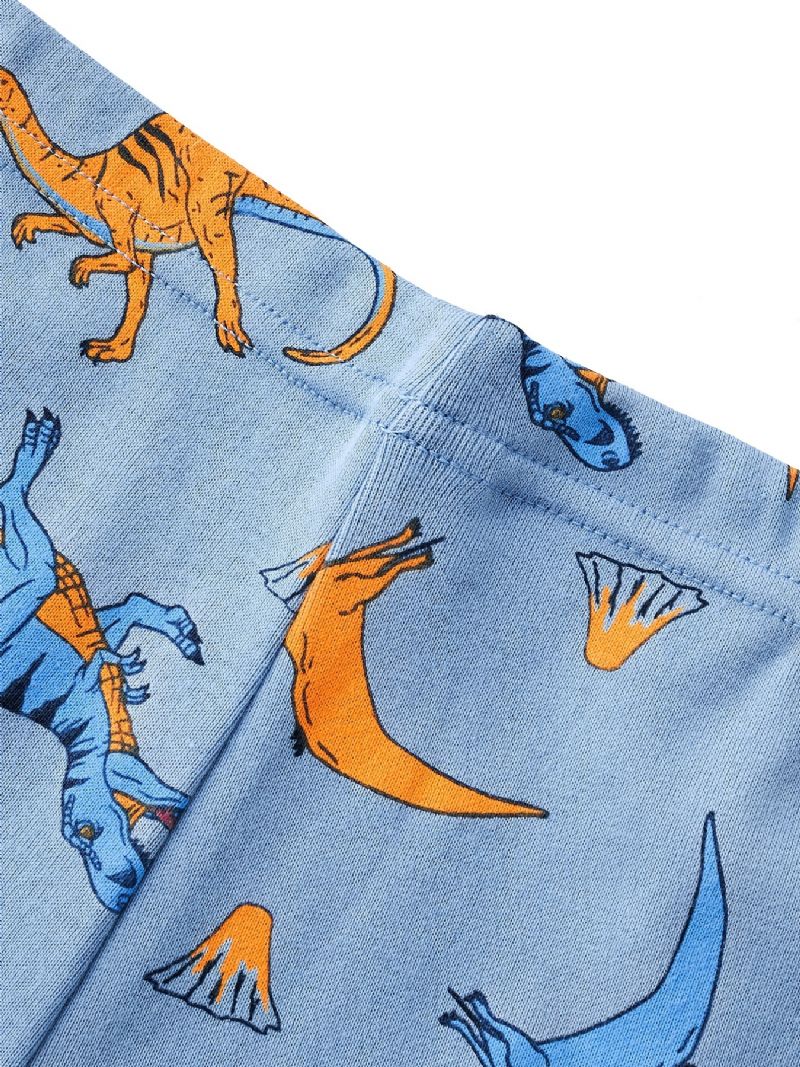 Drenge Lounge Wear Homewear Langærmet Top & Matchende Bukser Sæt Med Dinosaur Print