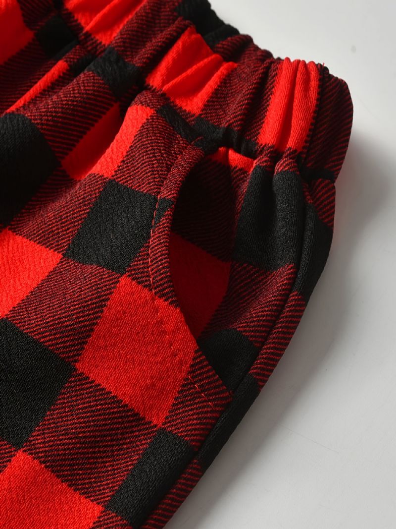 Drenge Piger Flanell Plaid Elastisk Linning Bukser Børnetøj Til Jul