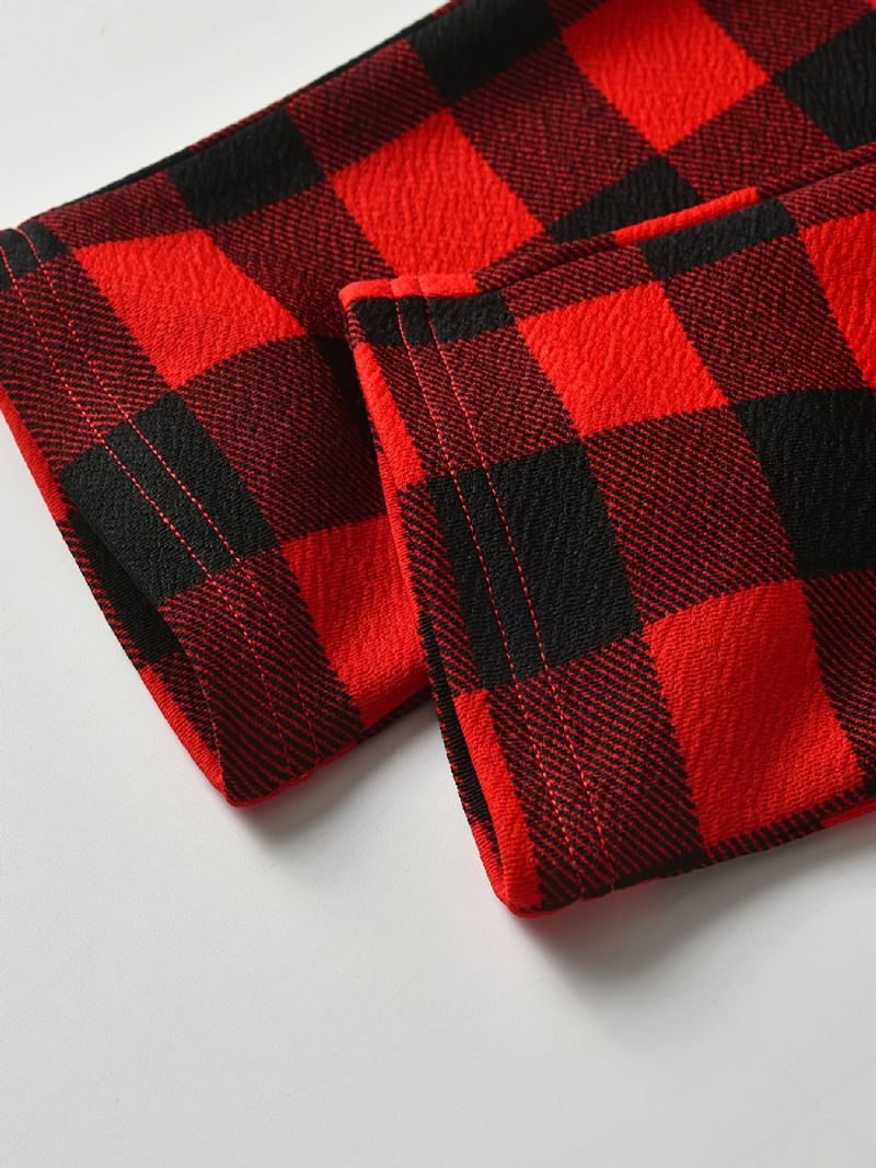 Drenge Piger Flanell Plaid Elastisk Linning Bukser Børnetøj Til Jul