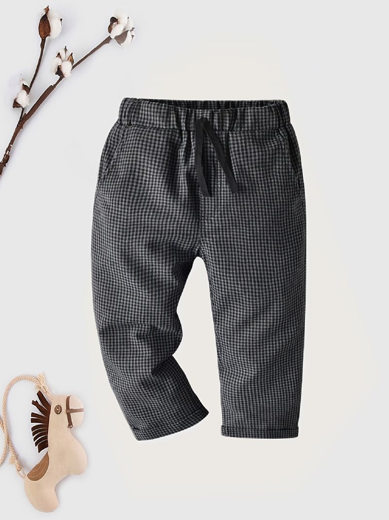 Drenge Plaid Fritidsbukser Med Elastisk Linning Børnetøj