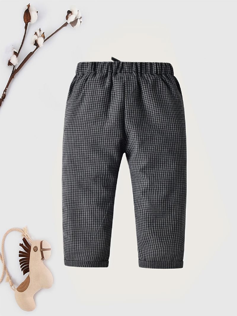 Drenge Plaid Fritidsbukser Med Elastisk Linning Børnetøj