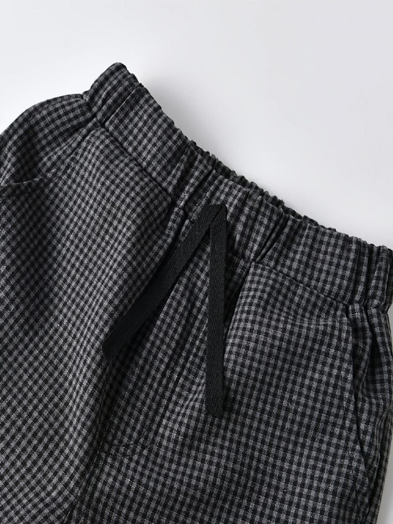Drenge Plaid Fritidsbukser Med Elastisk Linning Børnetøj