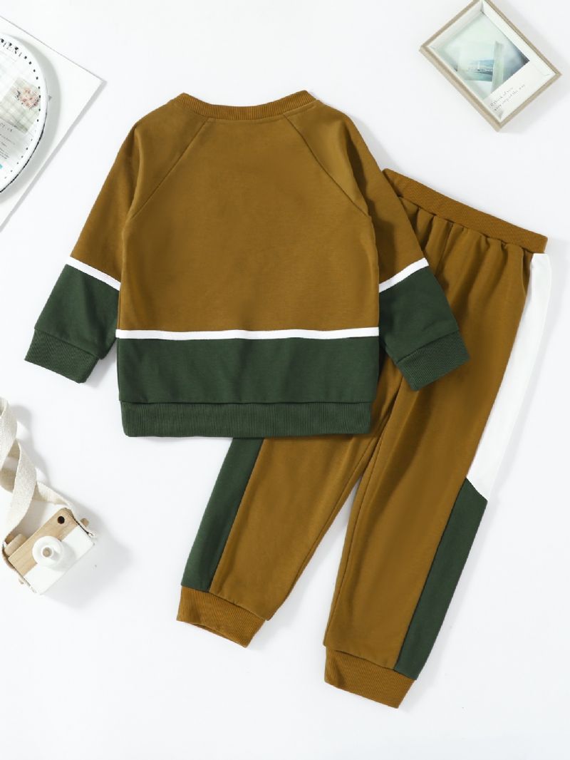 Drenge Pullover Sweatshirt & Matchende Joggerbukser Til Efterår Og Vinter Nyhed