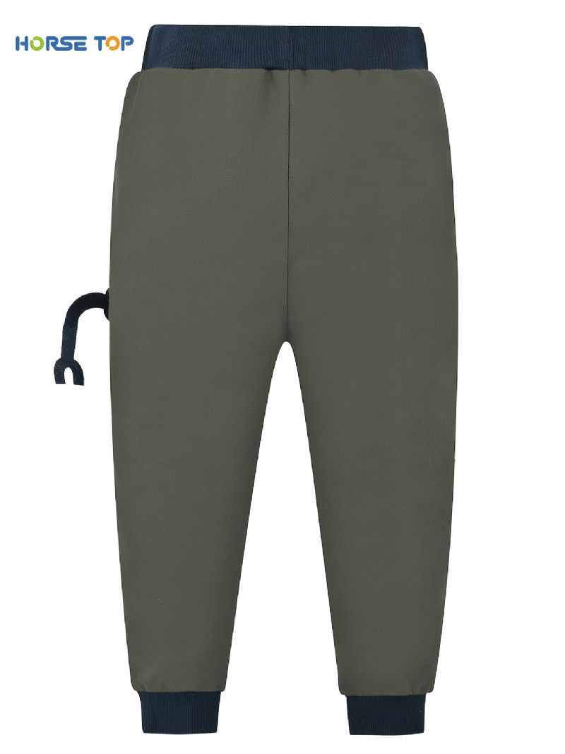 Drenge Robot Print Joggingbukser Med Lomme Termisk Fortykket Casual Sportsbukser Til Vinter