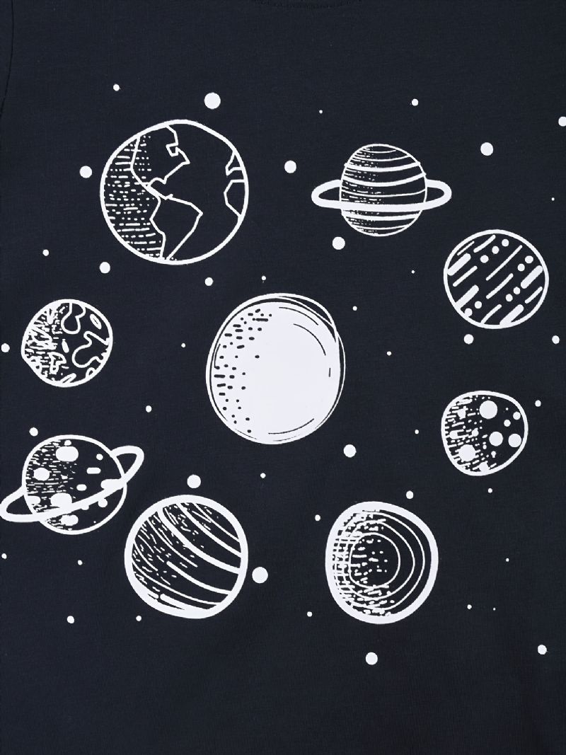 Drenge Space Print Pyjamas Sæt Langærmede Bukser Sæt