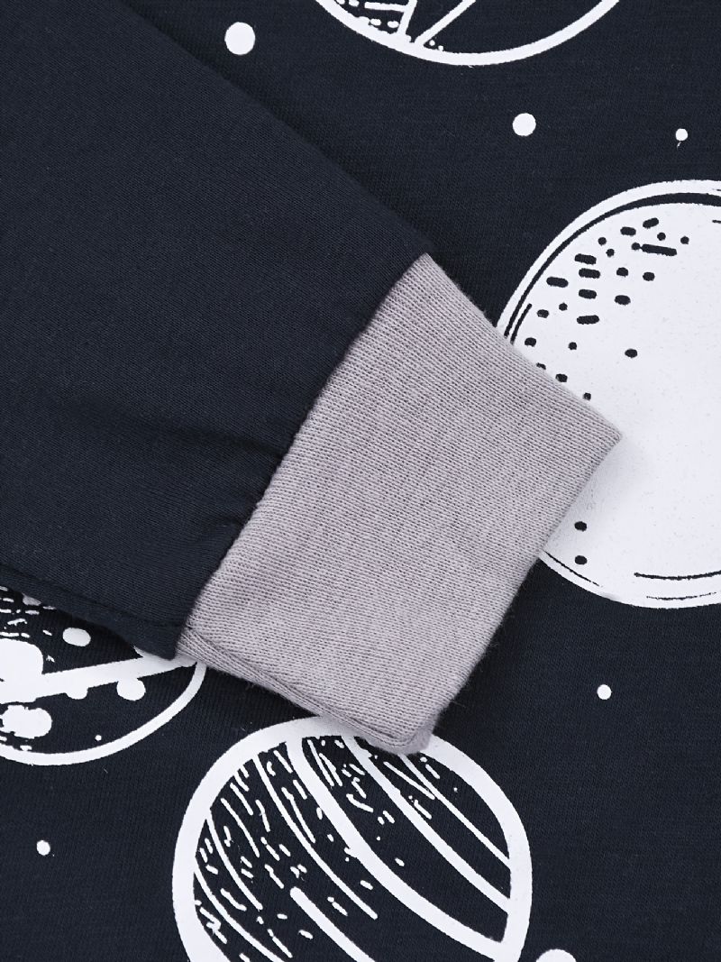 Drenge Space Print Pyjamas Sæt Langærmede Bukser Sæt