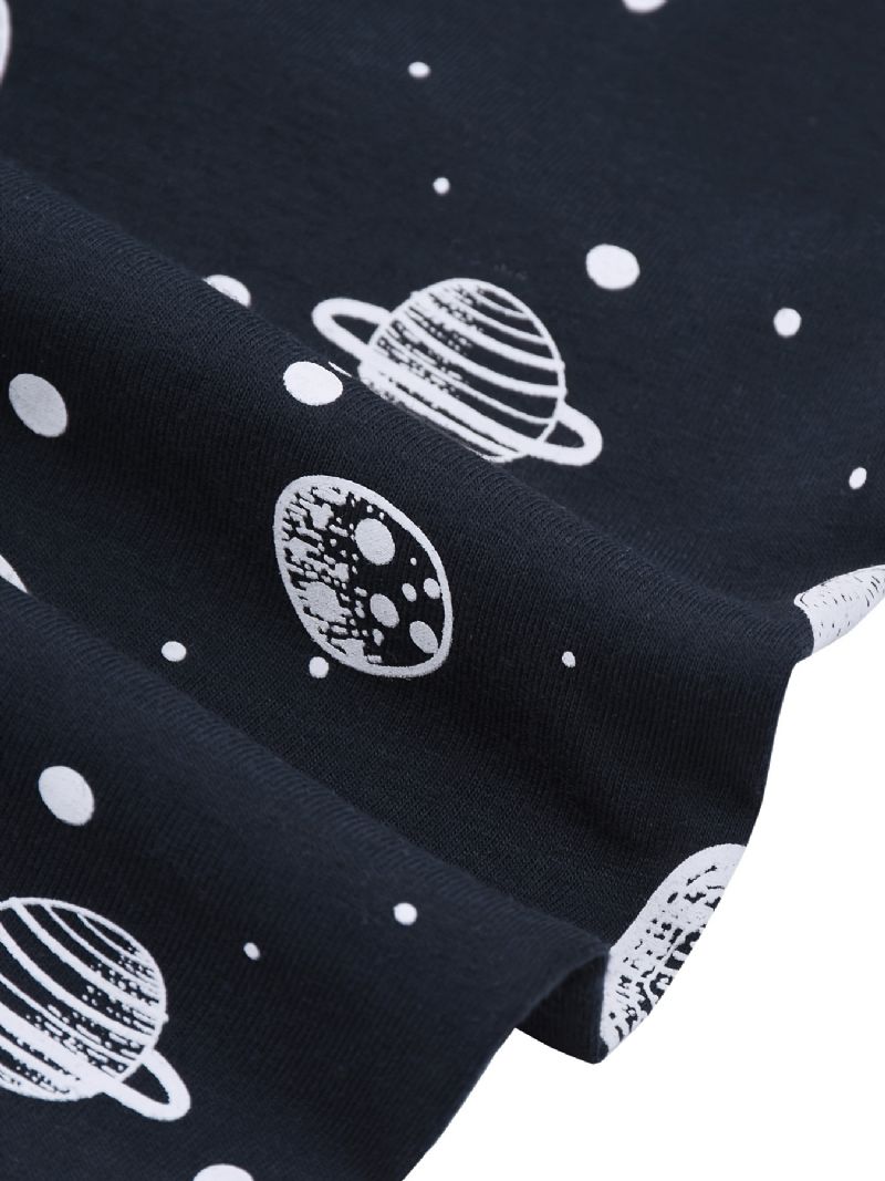 Drenge Space Print Pyjamas Sæt Langærmede Bukser Sæt