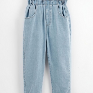 Ensfarvede Casual Denimbukser Til Småbørn