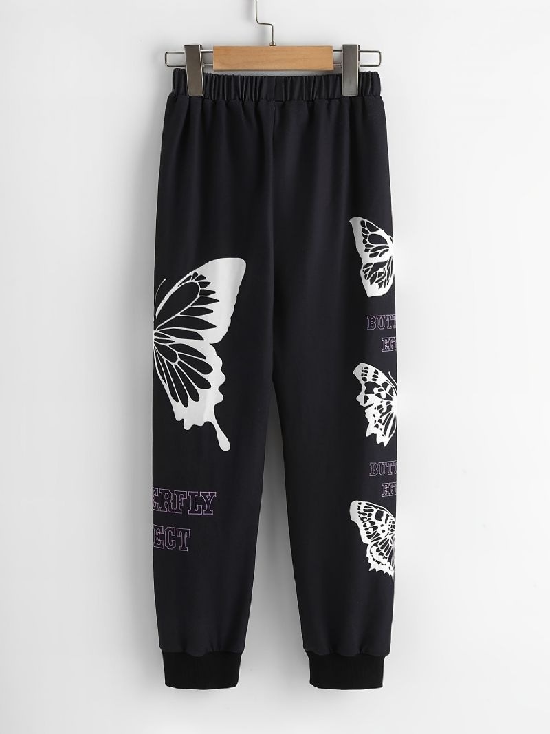 Piger Butterfly Print Bukser Til Efterår / Vinter