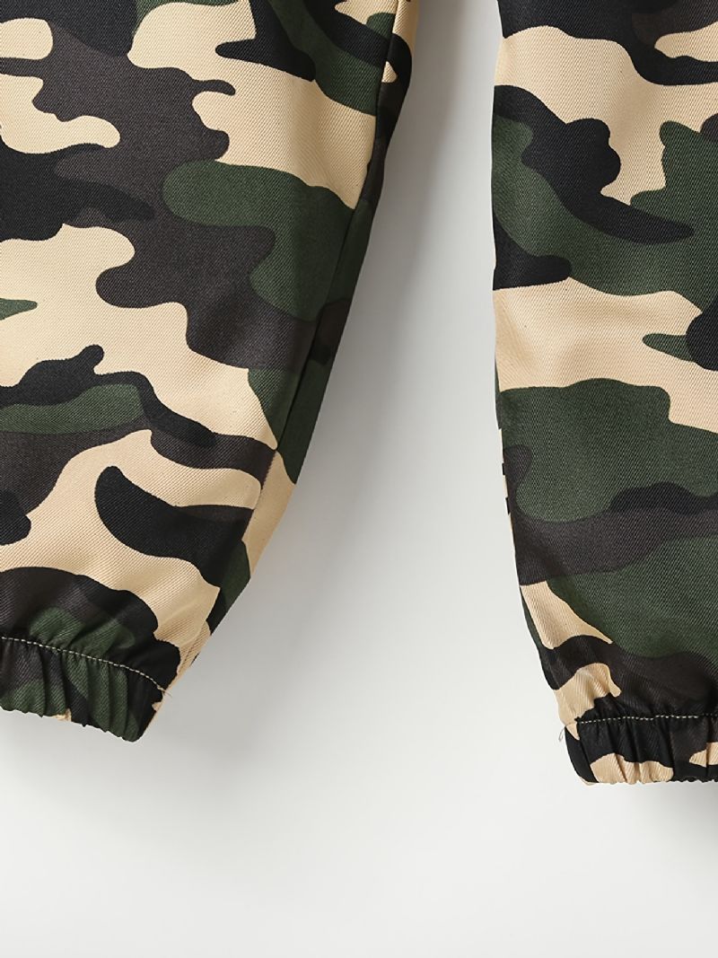 Piger Camo Print Tilspidsede Bukser Med Bælte Til Efterår Og Vinter Ny