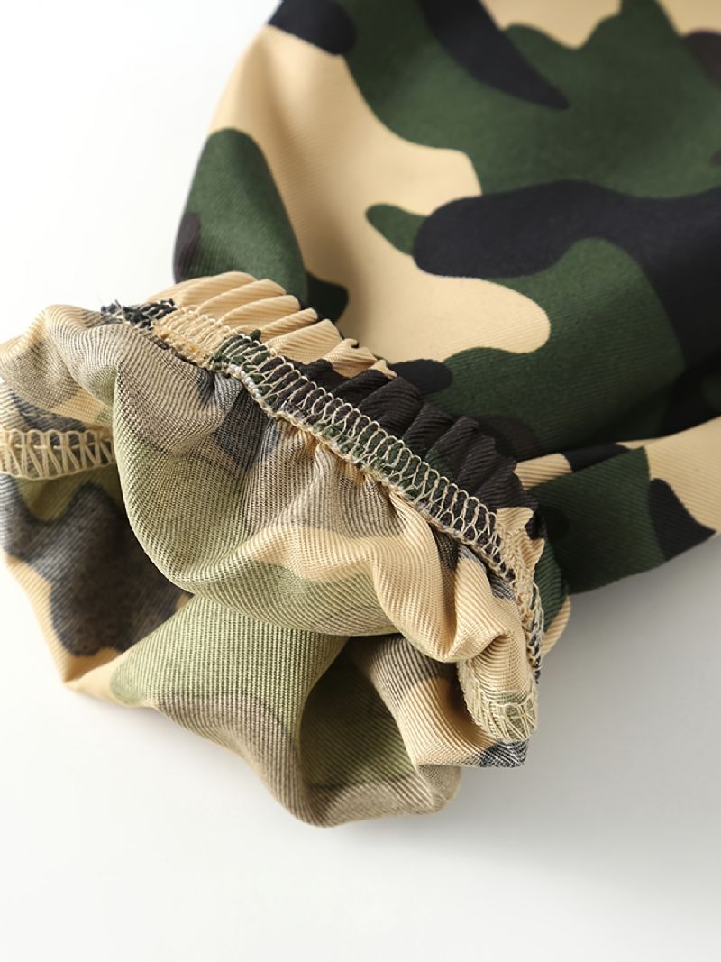 Piger Camo Print Tilspidsede Bukser Med Bælte Til Efterår Og Vinter Ny