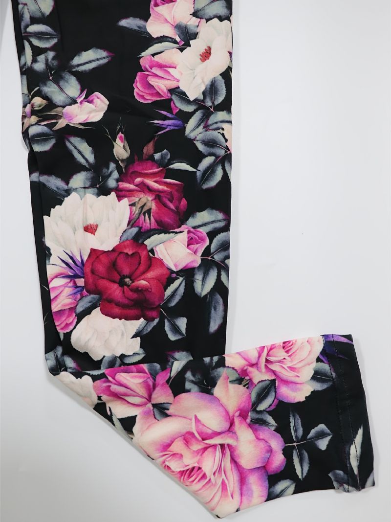 Piger High Stretch Bløde Leggings Blomster Print Bukser Børnetøj