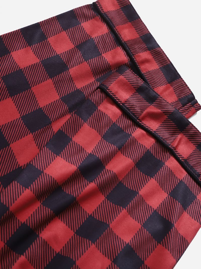 Piger Lounge Wear Homewear Plaid Langærmet Top & Matchende Bukser Sæt Jul