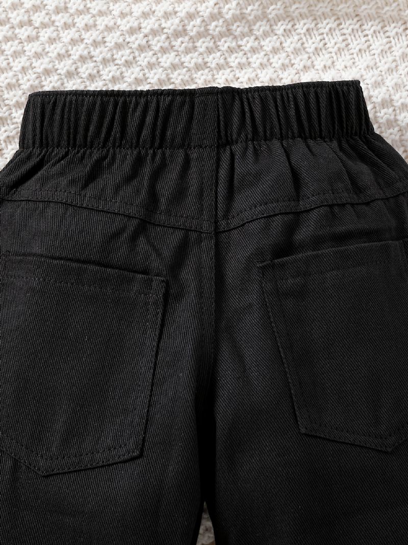 Piger Solide Denimbukser Med Elastisk Linning Børnetøj