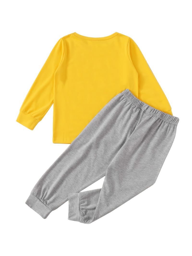 Pyjamassæt Til Drenge Langærmet Top Og Matchende Buksesæt