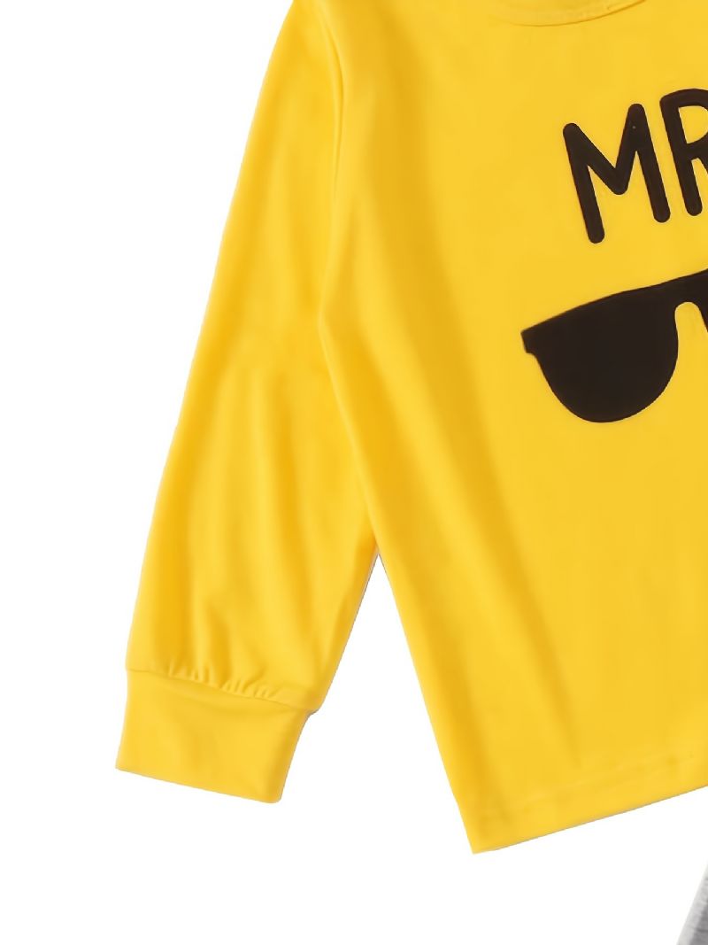Pyjamassæt Til Drenge Langærmet Top Og Matchende Buksesæt