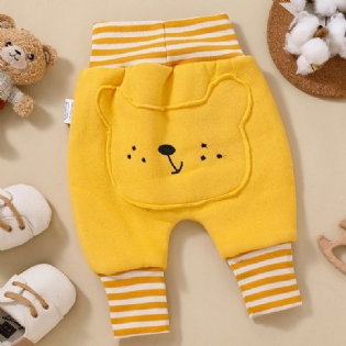 Småbørn Baby Drenge Cute Bear Solide Varme Vinterbukser