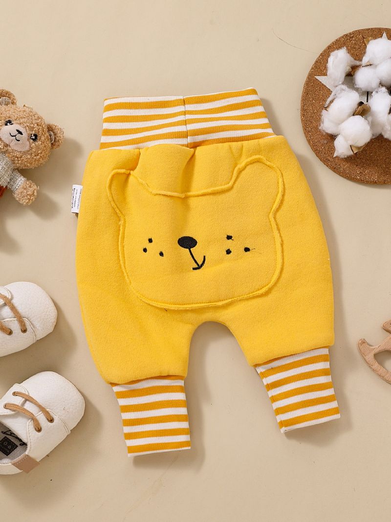 Småbørn Baby Drenge Cute Bear Solide Varme Vinterbukser