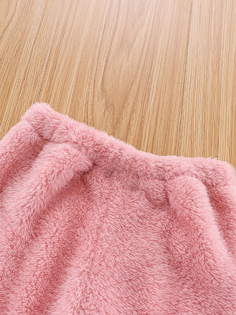 Småbørn Babypiger Varm Fleece Hættetrøje & Bukser Sæt Børnetøj