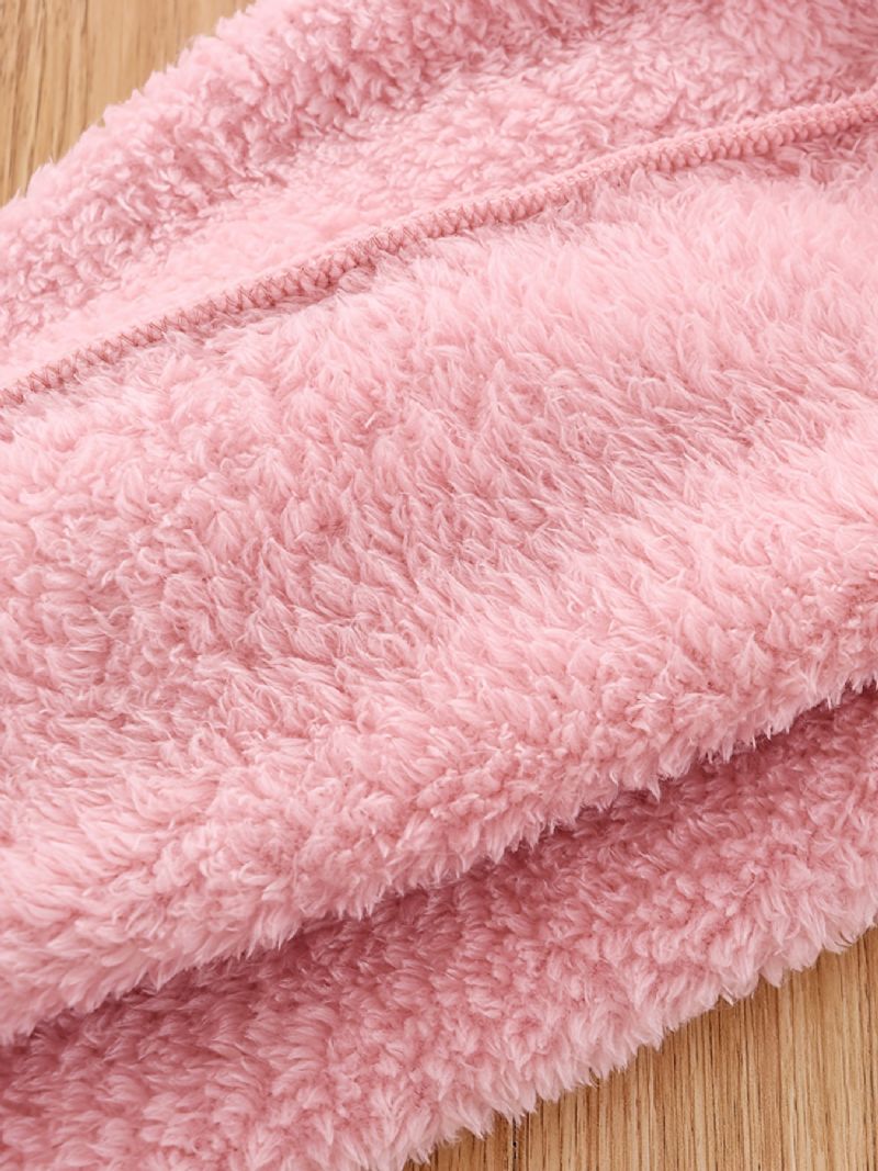 Småbørn Babypiger Varm Fleece Hættetrøje & Bukser Sæt Børnetøj
