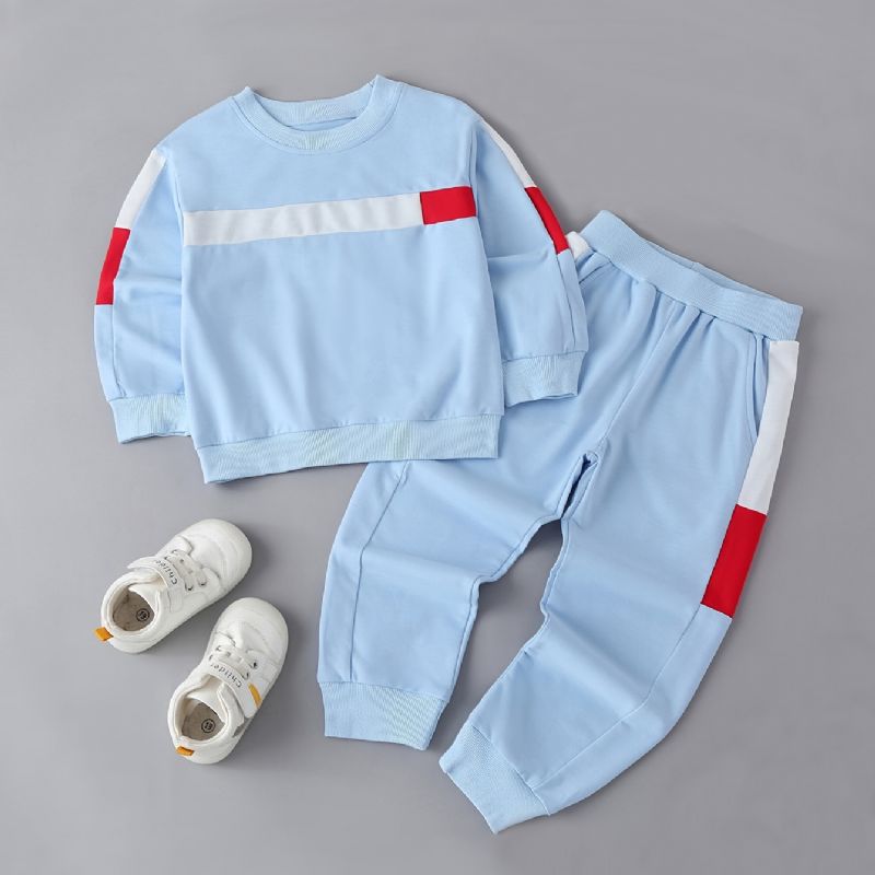 Splejsningstrøje Til Børn Med Rund Hals Og Langærmet Sweatshirt Og Bukser Drenge Piger Børnetøj