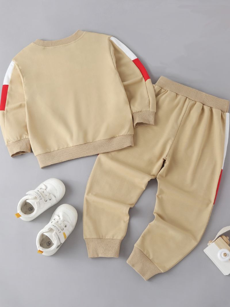 Splejsningstrøje Til Børn Med Rund Hals Og Langærmet Sweatshirt Og Bukser Drenge Piger Børnetøj