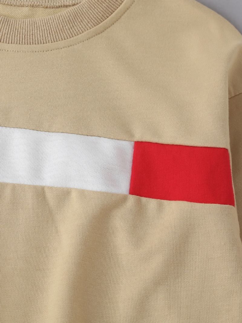 Splejsningstrøje Til Børn Med Rund Hals Og Langærmet Sweatshirt Og Bukser Drenge Piger Børnetøj
