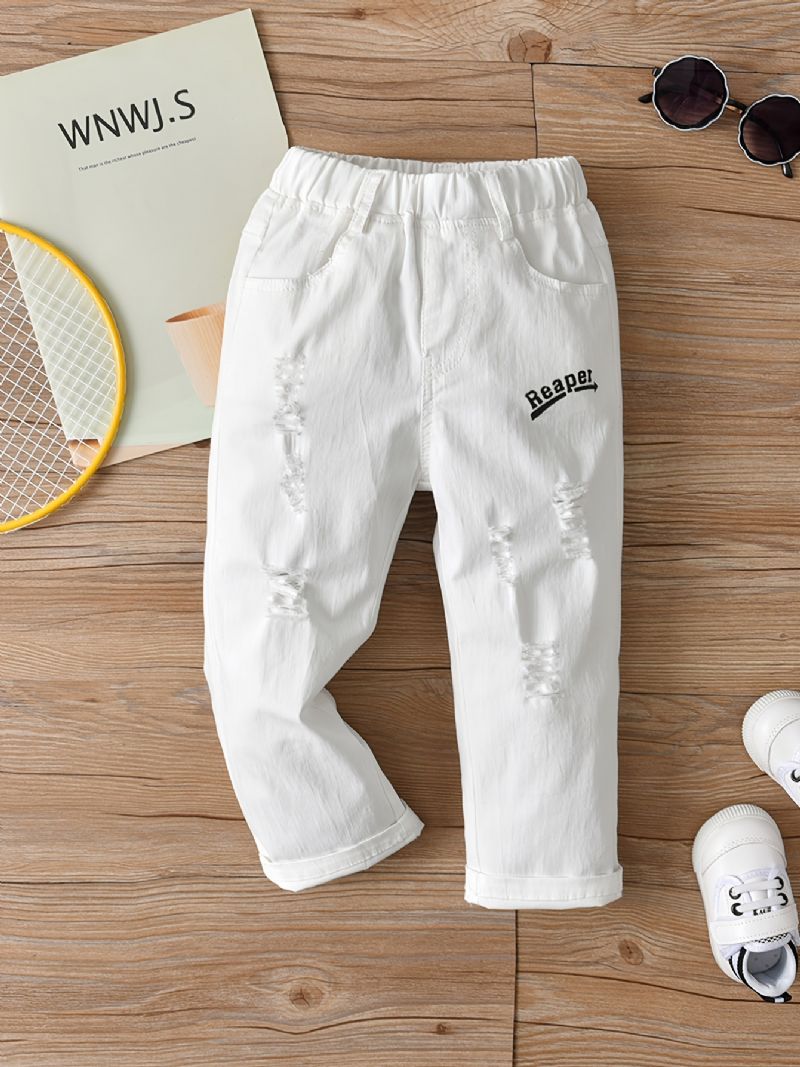 Toddler Drenge Ripped Print Casual Bukser