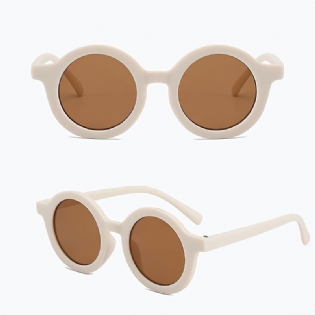 1 Stk Børn Vintage Moderigtigt Rund Stel Solbriller Med Briller Etui