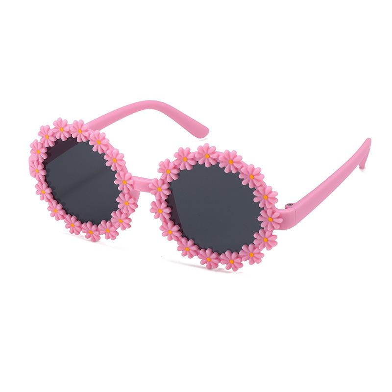 1 Stk Piger Søde Vintage Blomsterstel Solbriller Med Uv-beskyttelsesfunktion Til Udendørs Strand