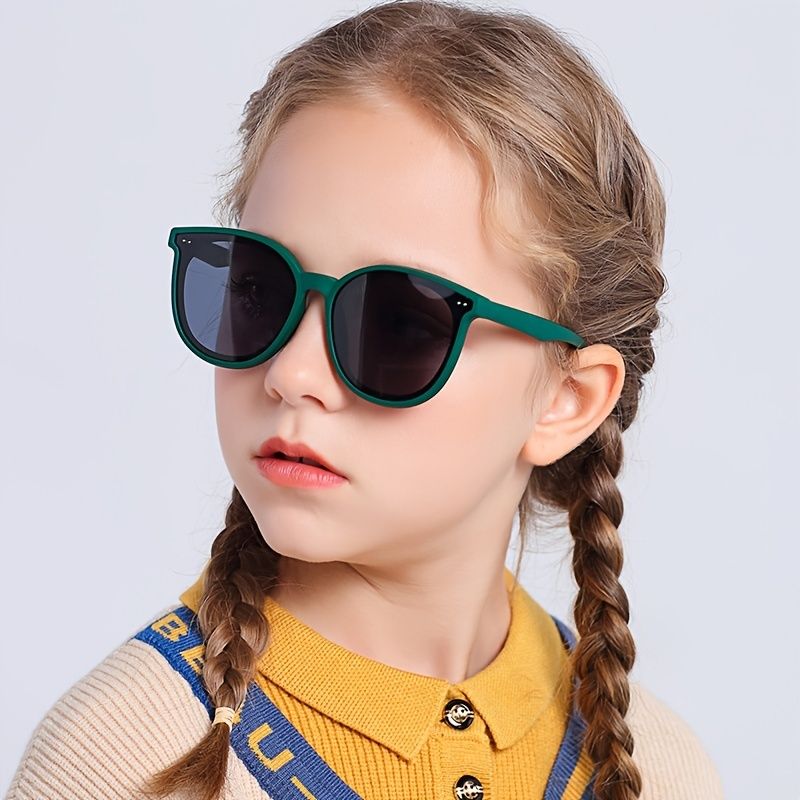 Børnesolbriller Silikone Polarisatorer Store Runde Briller Til Drenge Piger