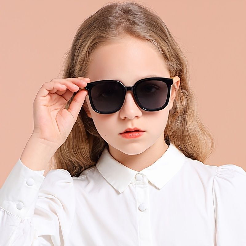 Piger Vintage Polariserede Solbriller Uv-beskyttelse Firkantede Søde Til Udendørs Vandreture