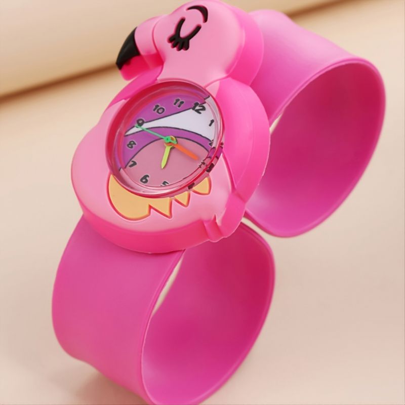 Moderigtigt Chic Cute Pink Flamingo Cartoon Slap Watch Til Børn