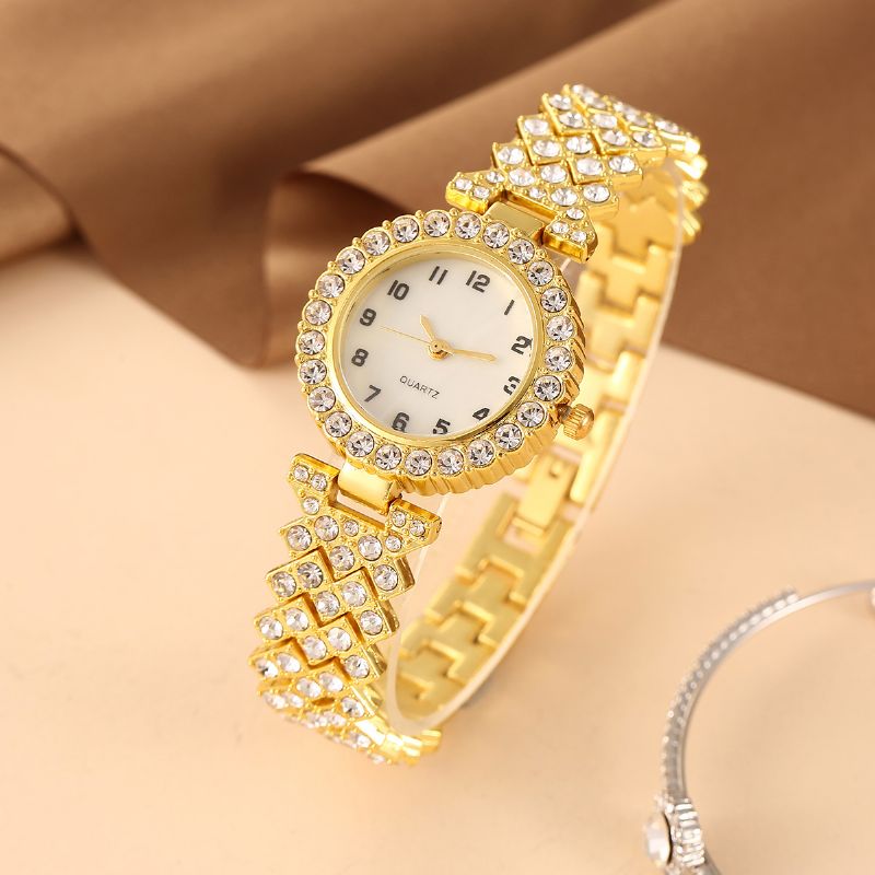 Rhinestone Quartz Watch Zink Legering Rem Charms Gave Fødselsdagsgaver Til Kvinder Kone Piger Hende