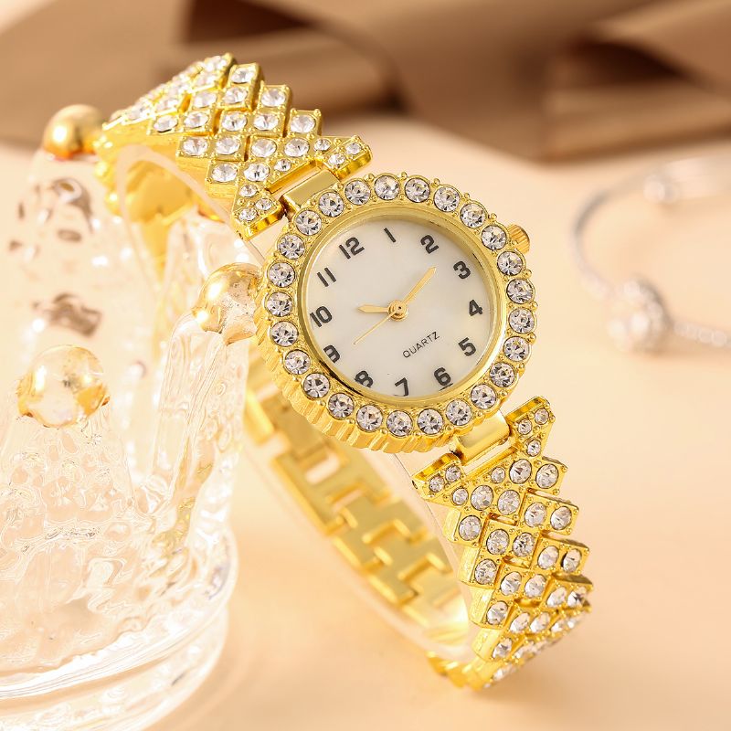 Rhinestone Quartz Watch Zink Legering Rem Charms Gave Fødselsdagsgaver Til Kvinder Kone Piger Hende