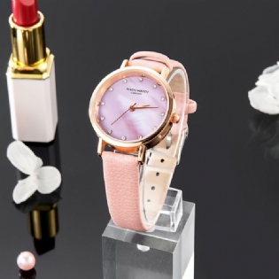 Shell Pigeur Simpelt Pu Bæltepind Spænde Student Quartz Watch Fancy Dameure Smykker Sofistikeret Stilfuldt Dameur