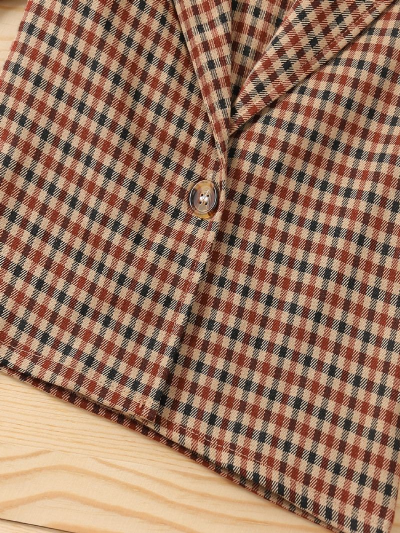 2 Stk Baby Piger Mode Casual Ensfarvet Plaid Sæt